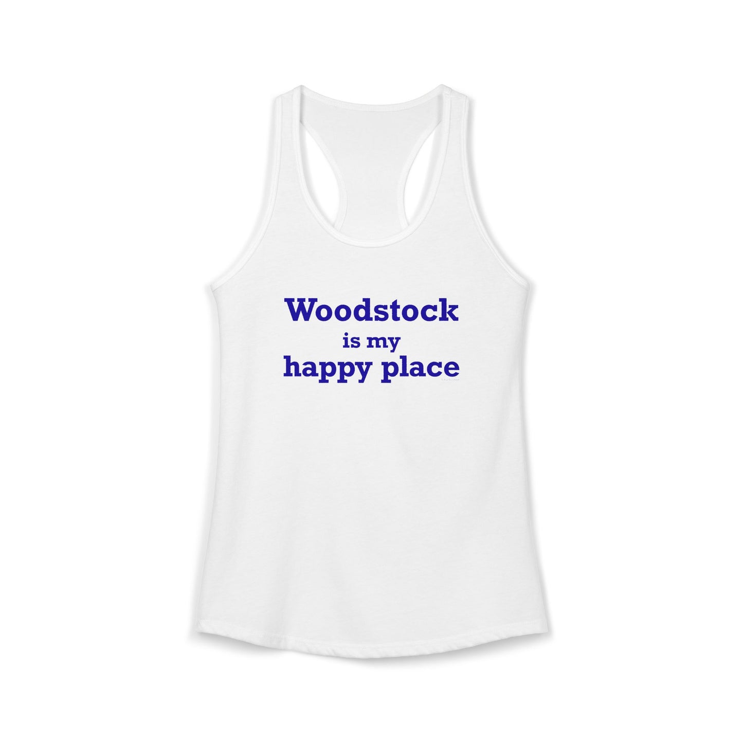 Woodstock is My Happy Place  Women's Ideal Racerback Tank Top
