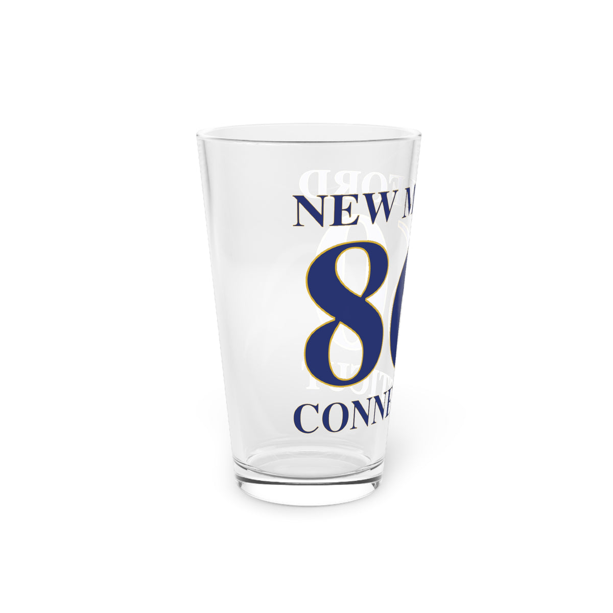 New Milford 860 Connecticut Pint Glass, 16oz