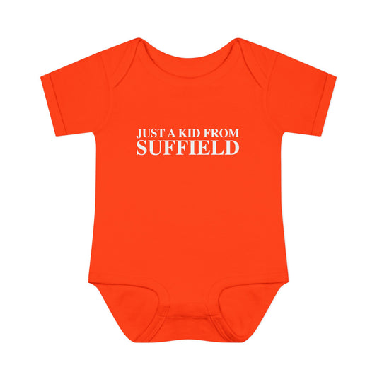 Just a kid from Suffield Infant Baby Rib Bodysuit