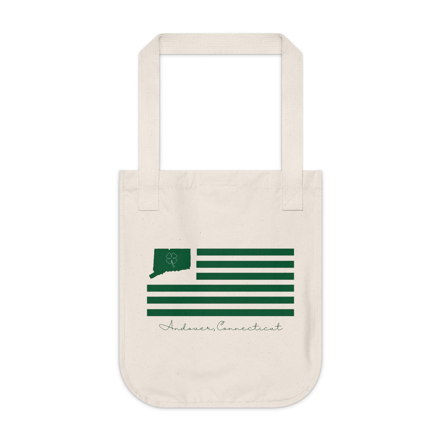 Andover Connecticut St. Patrick’s Day Flag  Organic Canvas Tote Bag