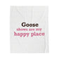 Goose Shows Are My Happy Place  - Pink & Espresso Velveteen Plush Blanket