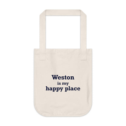 Weston Is My Happy Place Organic Canvas Tote Bag