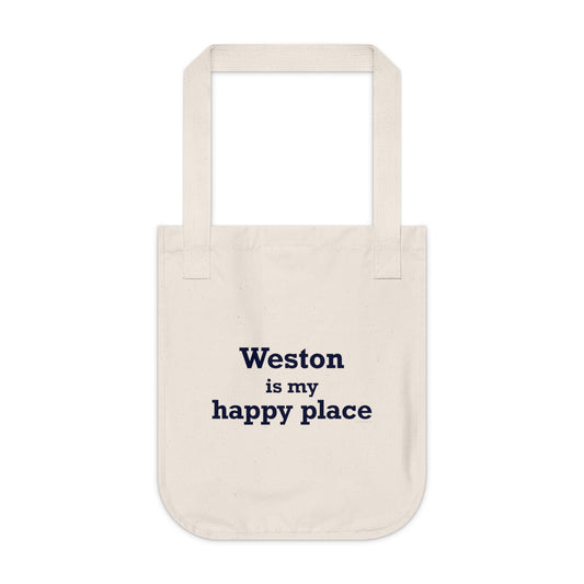 Weston Is My Happy Place Organic Canvas Tote Bag