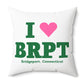 I Heart BRPT Spun Polyester Square Pillow