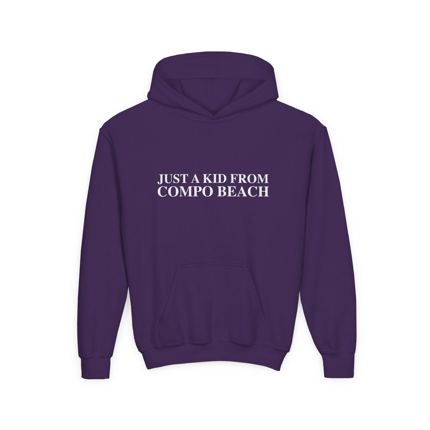 Just a kid from Compo Beach Youth Heavy Blend Hooded Sweatshirt
