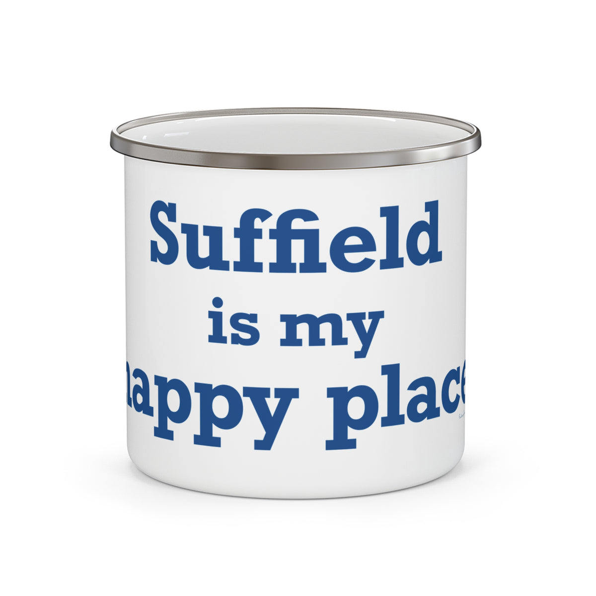 Suffield is My Happy Place Enamel Camping Mug