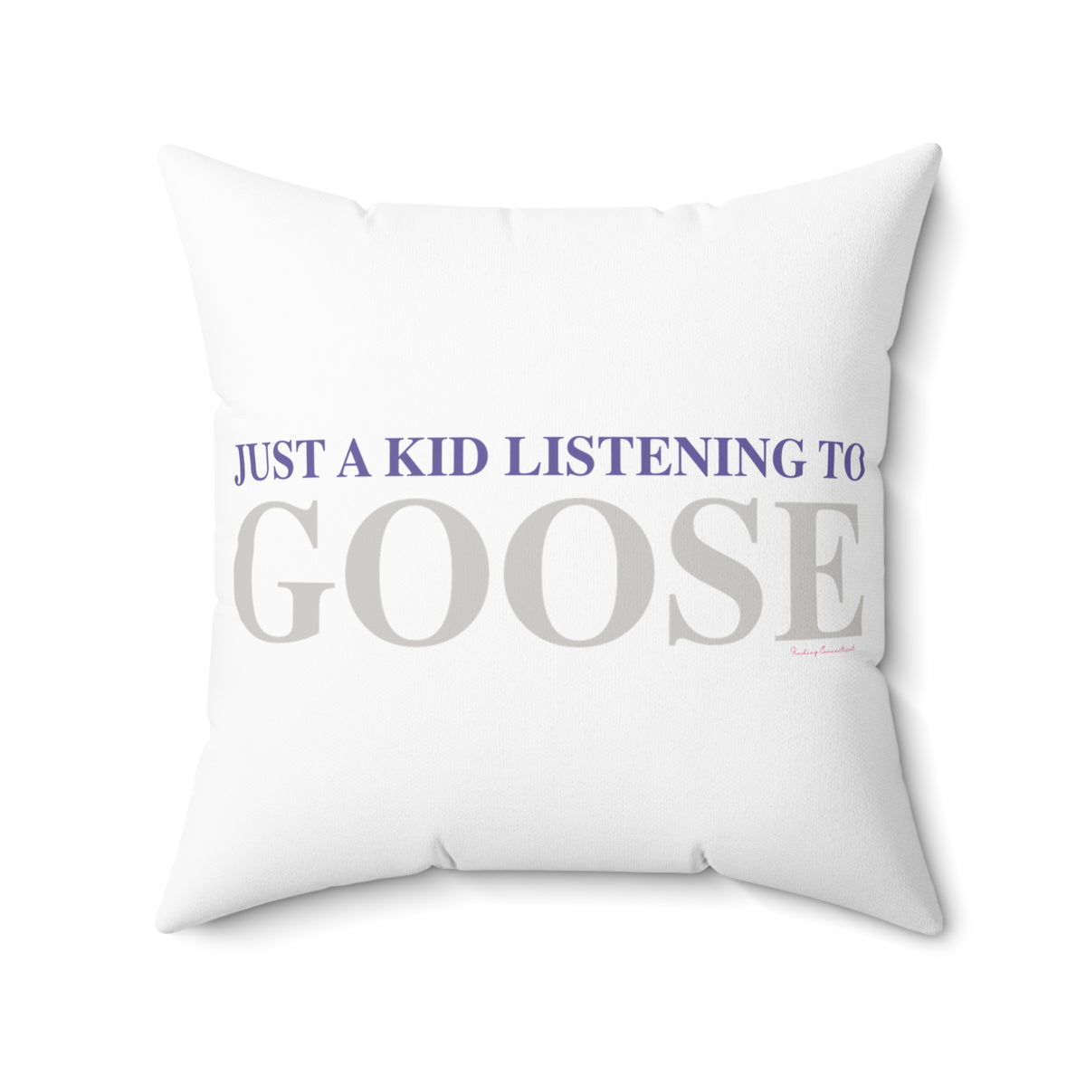 Just a kid listening to Goose - Grey & Purple Polyester Square Pillow