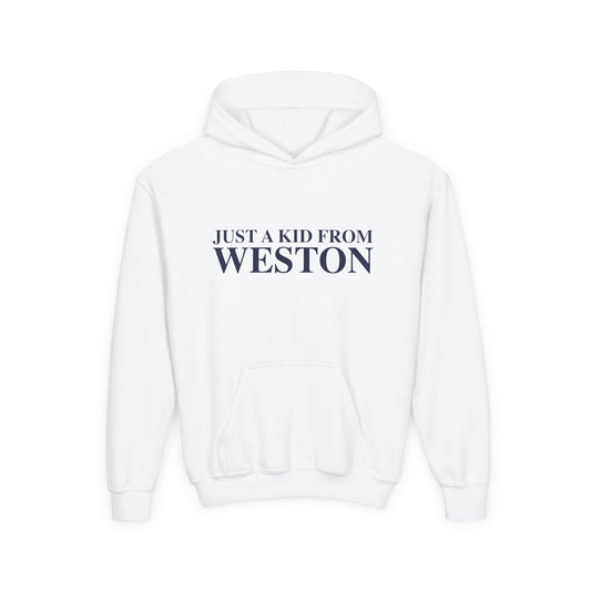 Just a kid from Weston Youth Heavy Blend Hooded Sweatshirt