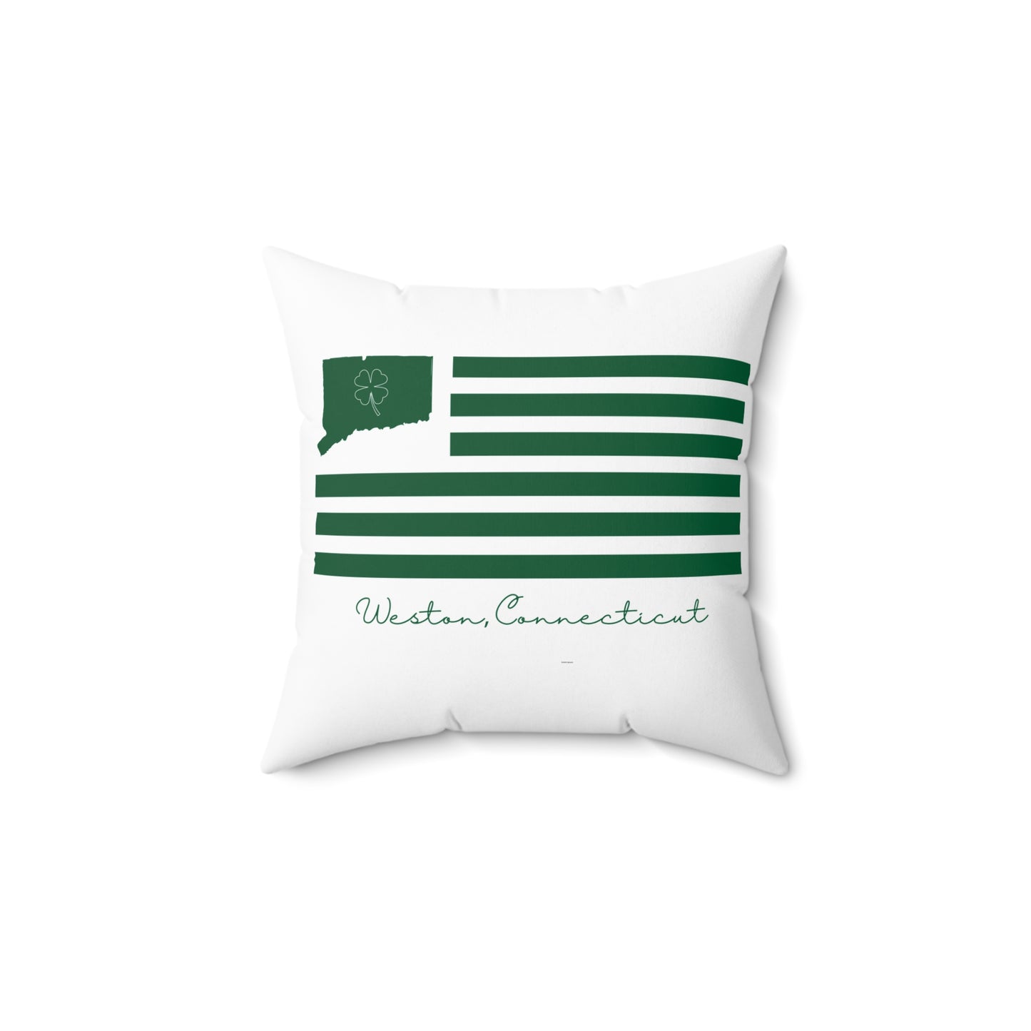 Weston Connecticut St Patrick’s Day Flag Spun Polyester Square Pillow
