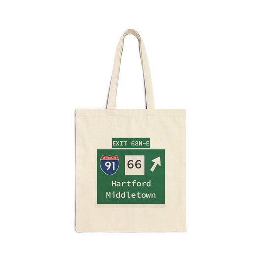 Vintage WCP Exit 68-NE Sign Cotton Canvas Tote Bag