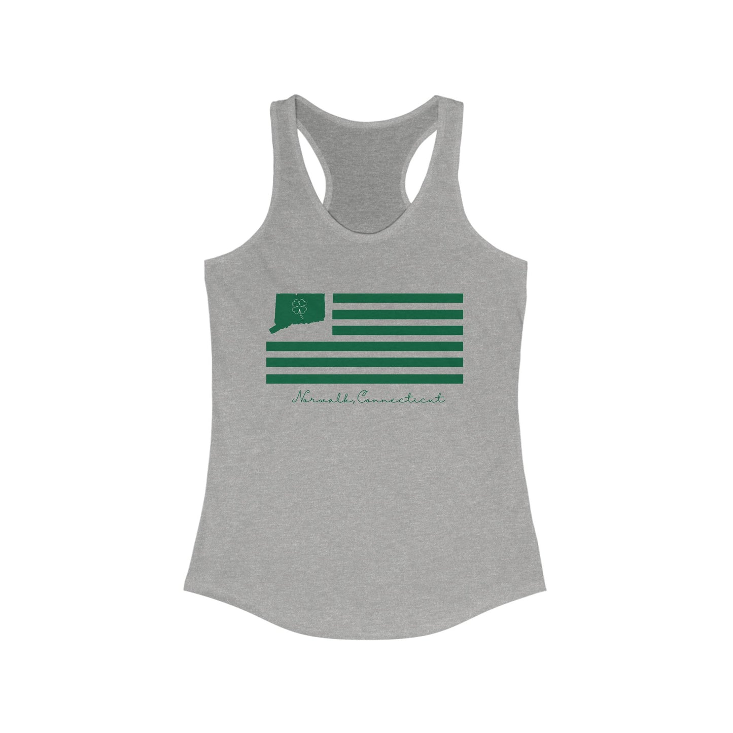 Norwalk Connecticut St Patrick’s Day Flag Women's Ideal Racerback Tank Top