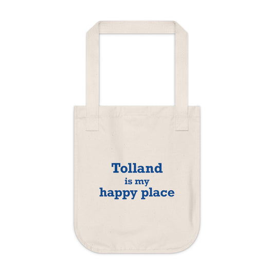 Tolland is My Happy Place Organic Canvas Tote Bag