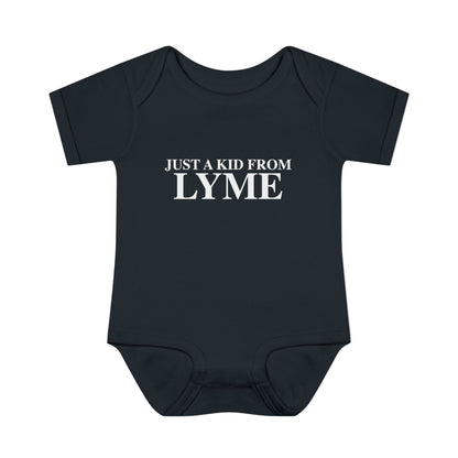 Just a kid from Lyme Infant Baby Rib Bodysuit
