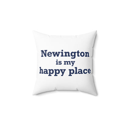 Newington is My Happy Place Polyester Square Pillow