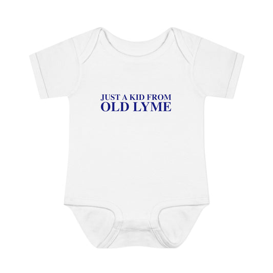 Just a kid from Old Lyme Infant Baby Rib Bodysuit