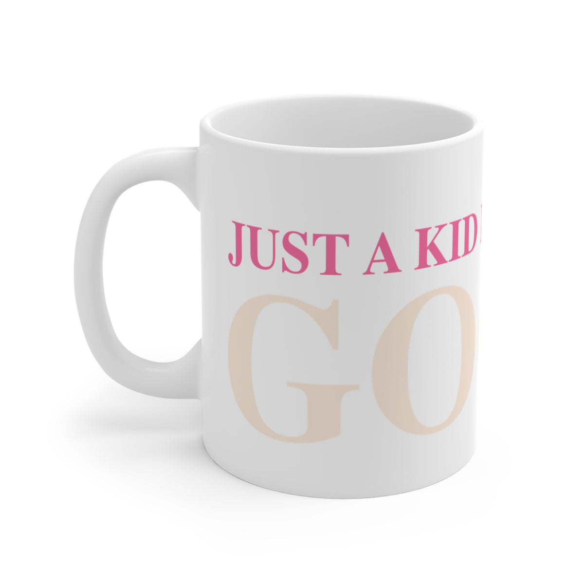 Just a kid Listening  to Goose - Peach & Pink Mug 11oz