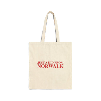 Just a kid from Norwalk Cotton Canvas Tote Bag