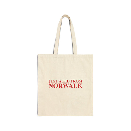 Just a kid from Norwalk Cotton Canvas Tote Bag