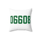 06608 Bridgeport Connecticut Zip Code Spun Polyester Square Pillow