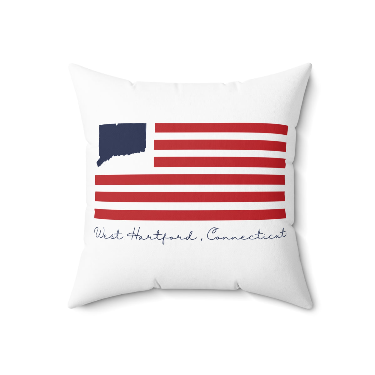 West Hartford Connecticut Flag Spun Polyester Square Pillow