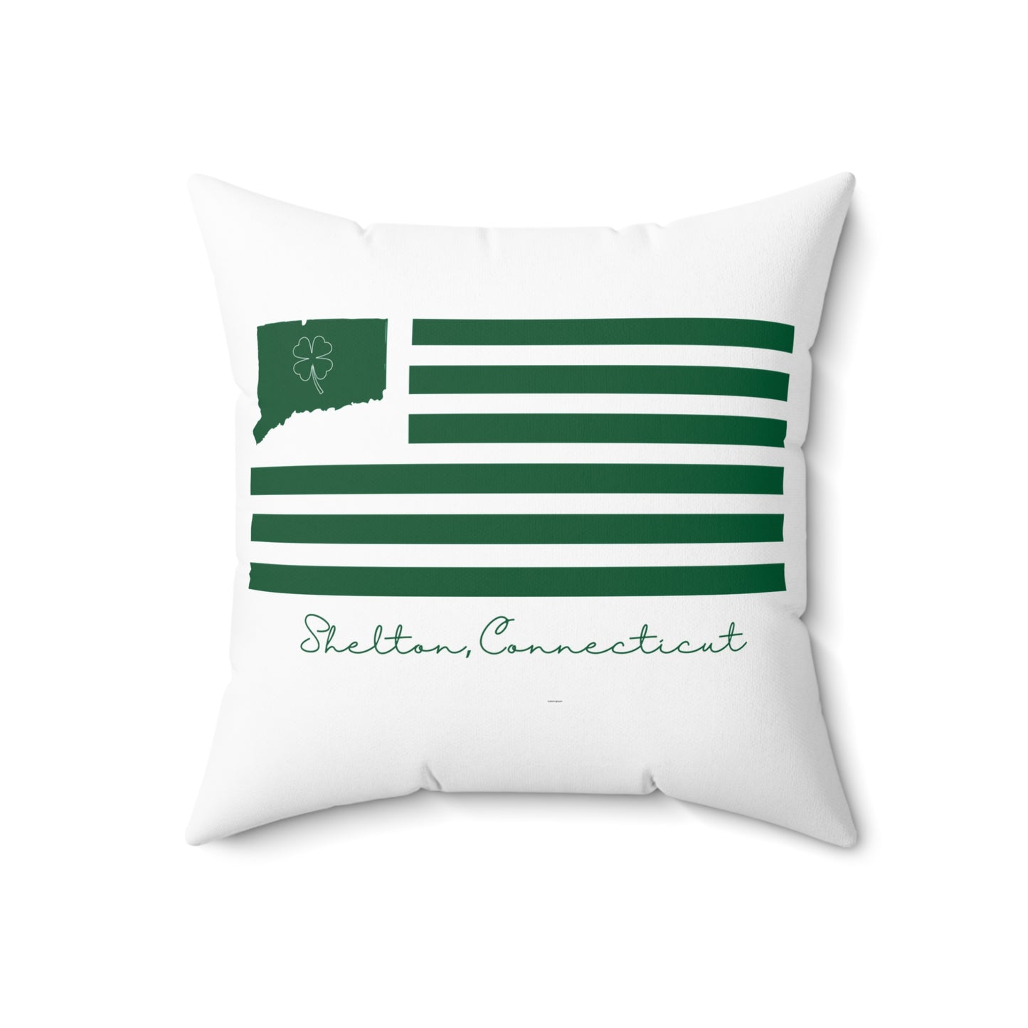 Shelton Connecticut St Patrick’s Day Flag Spun Polyester Square Pillow
