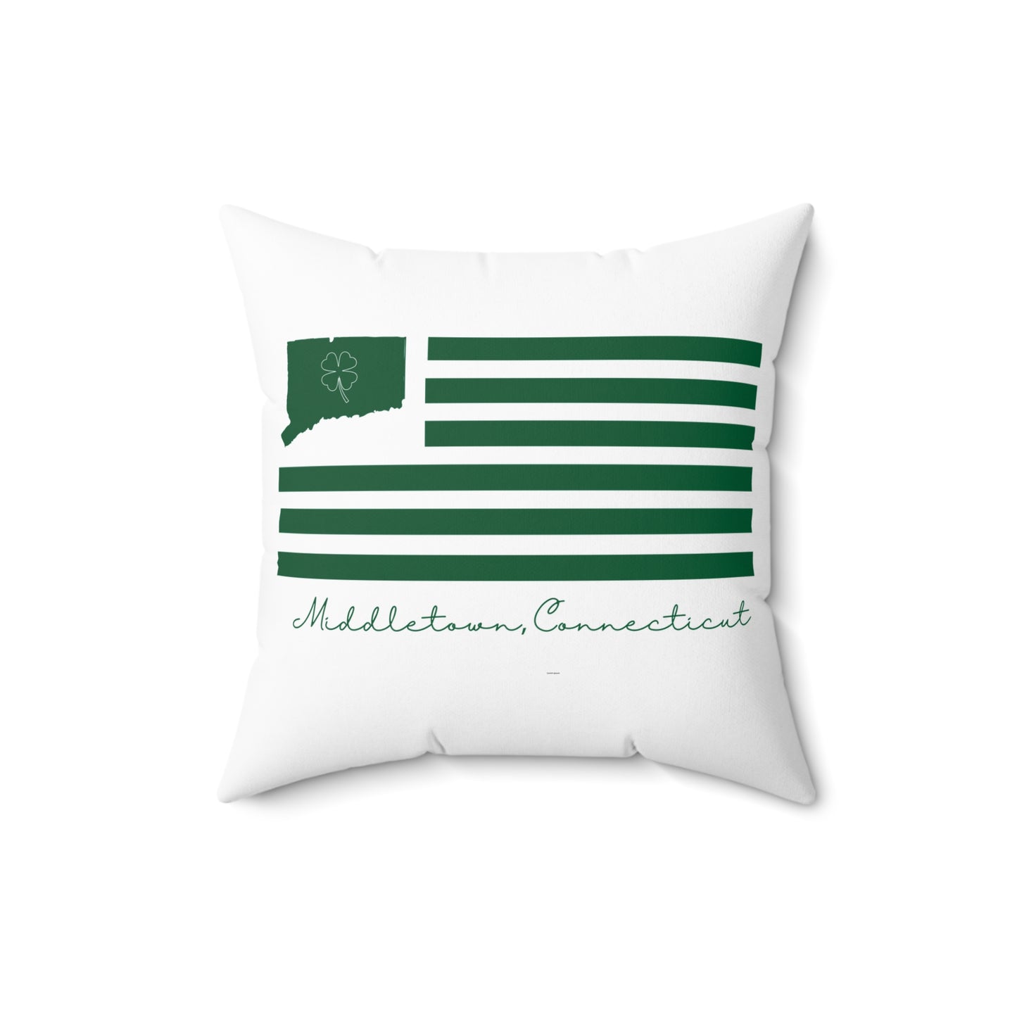 Middletown Connecticut St. Patrick’s Day Flag Spun Polyester Square Pillow