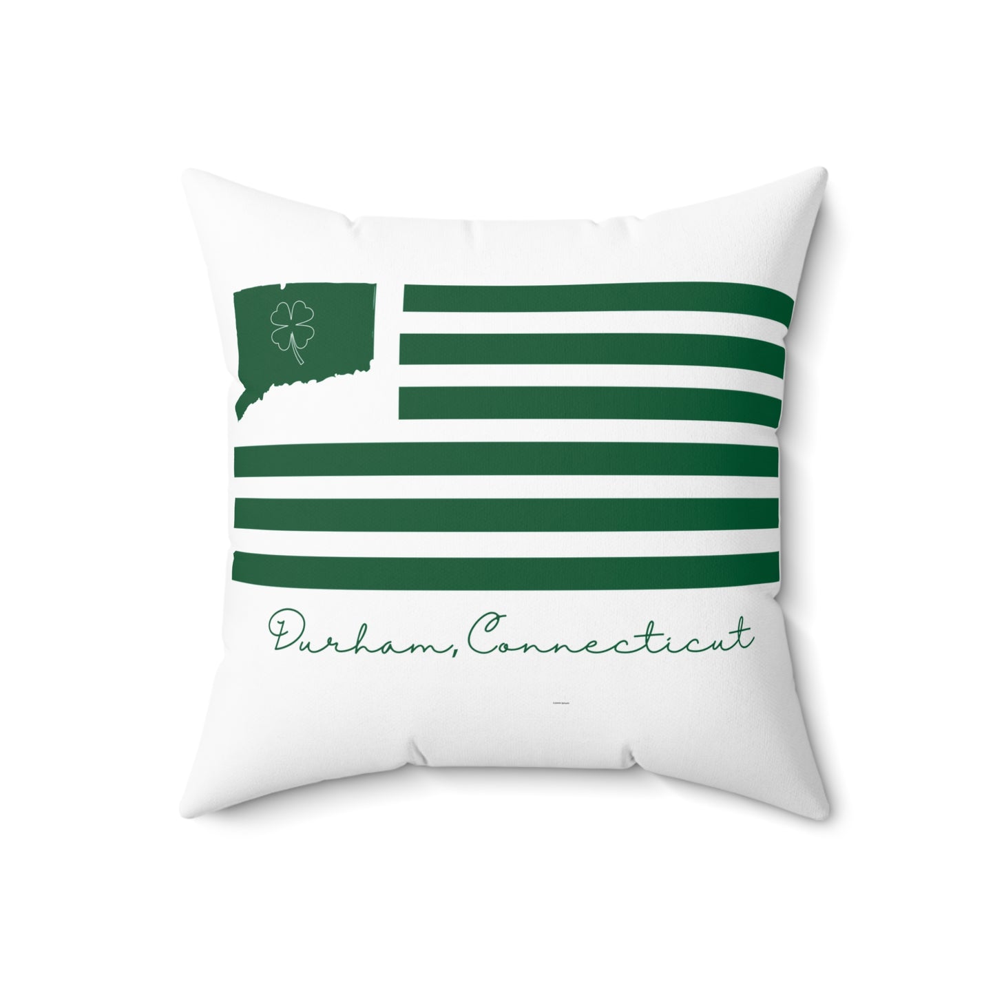 Durham Connecticut St. Patrick’s Day Flag Spun Polyester Square Pillow