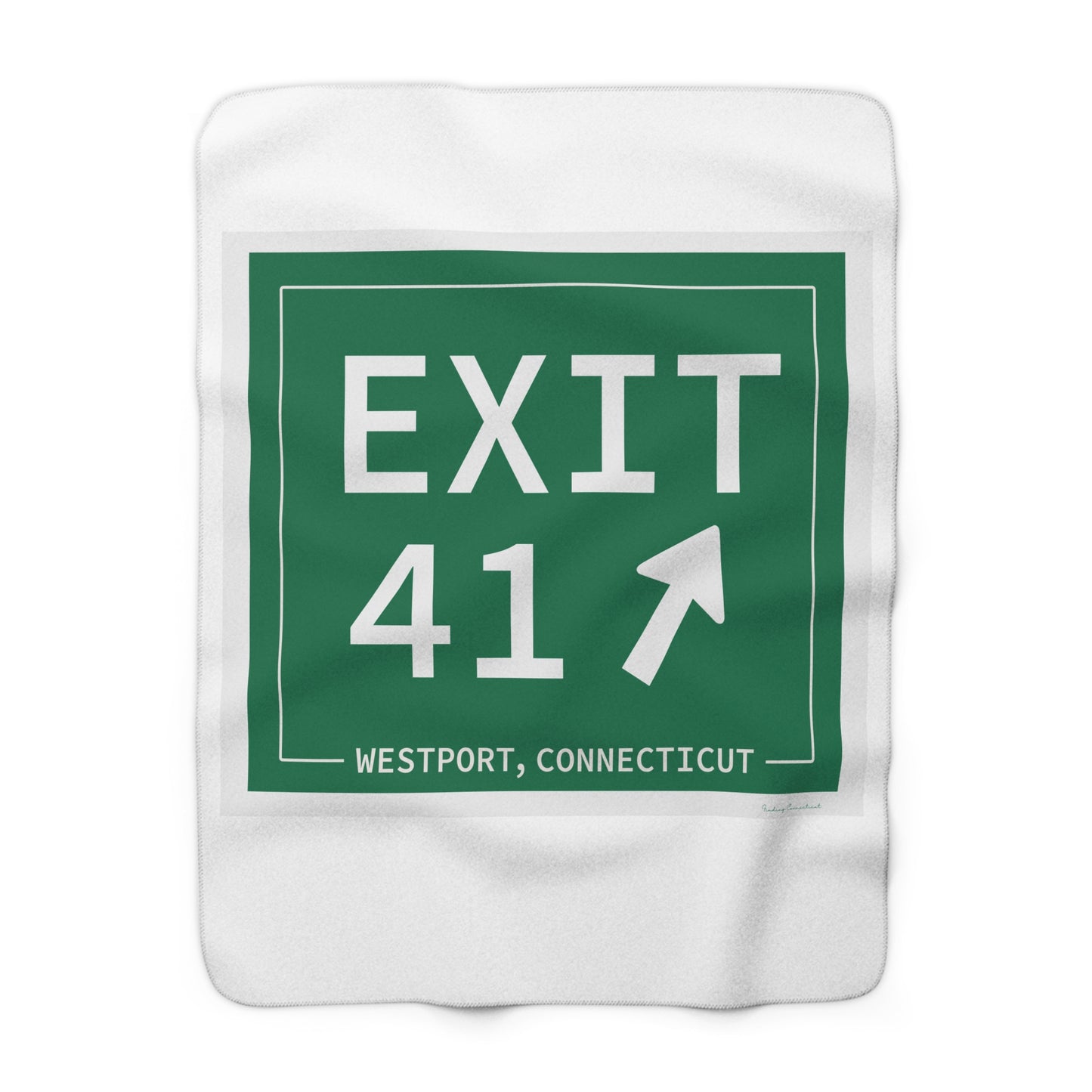 Vintage Exit 41 Merritt Parkway Sign Sherpa Fleece Blanket
