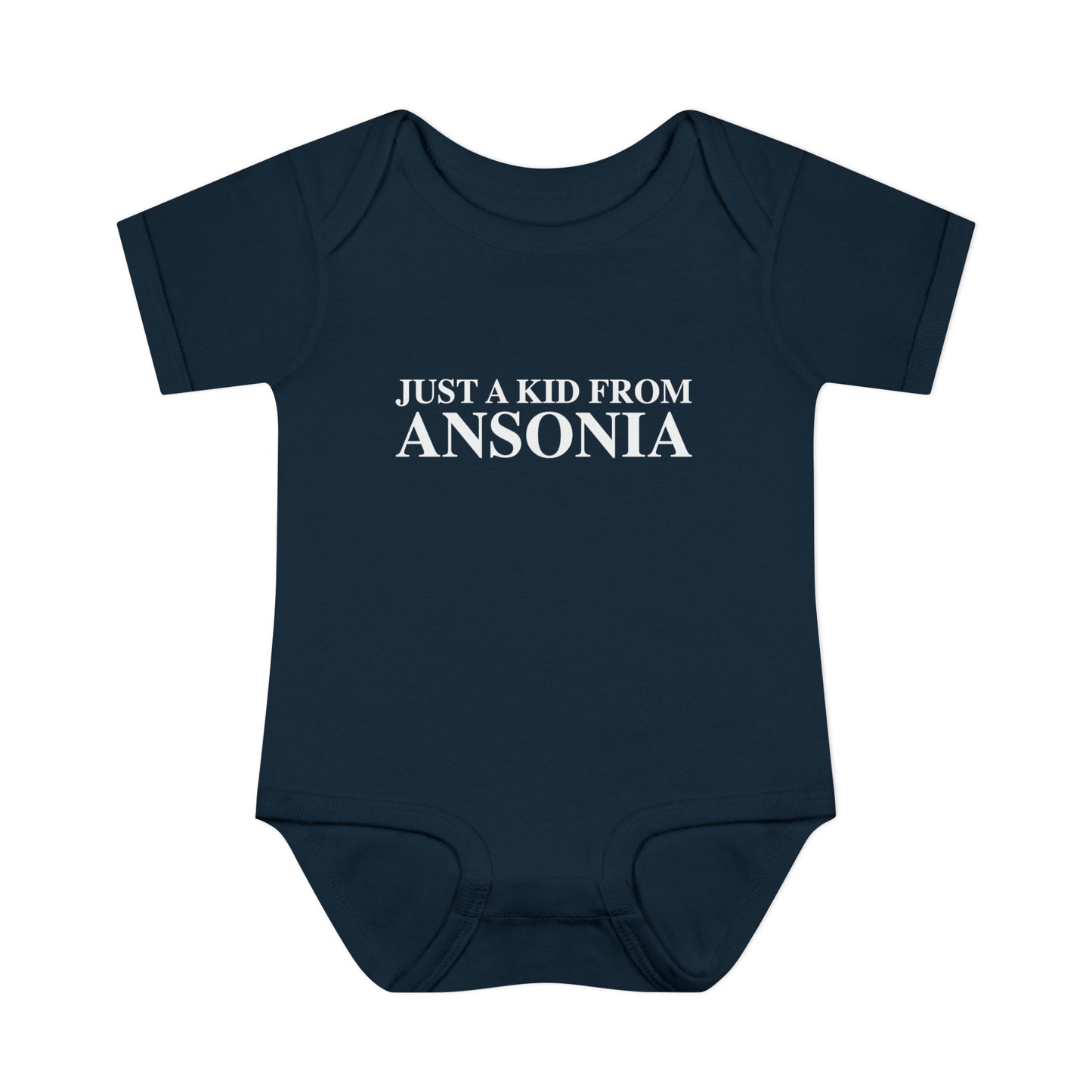 Just a kid from Ansonia Infant Baby Rib Bodysuit