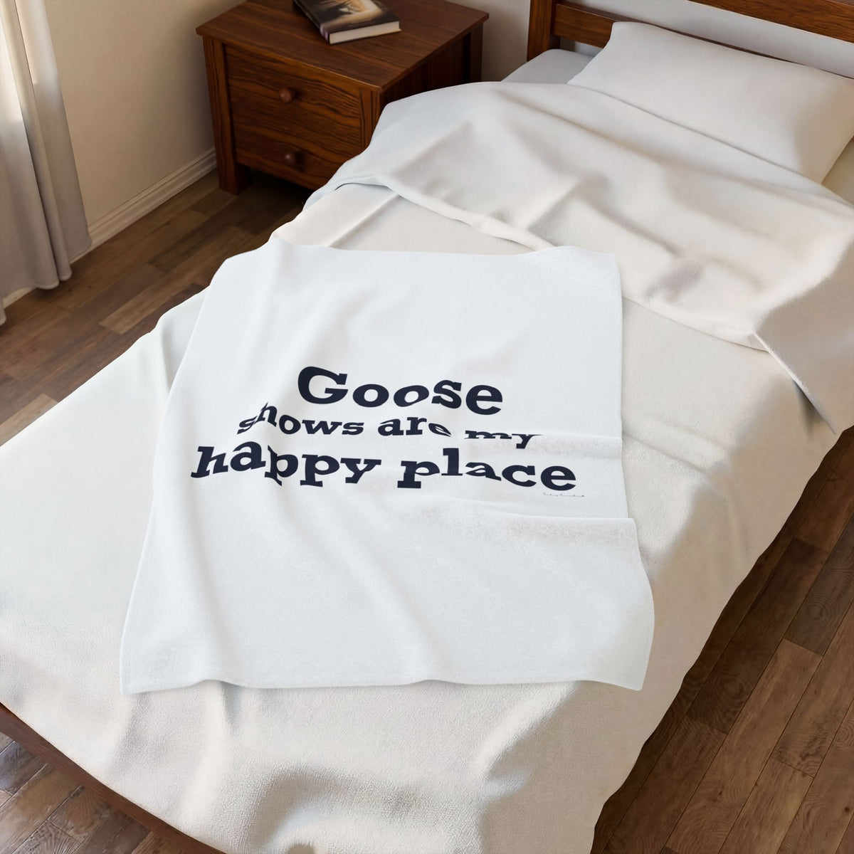 Goose Shows Are My Happy Place  - Blue Velveteen Plush Blanket