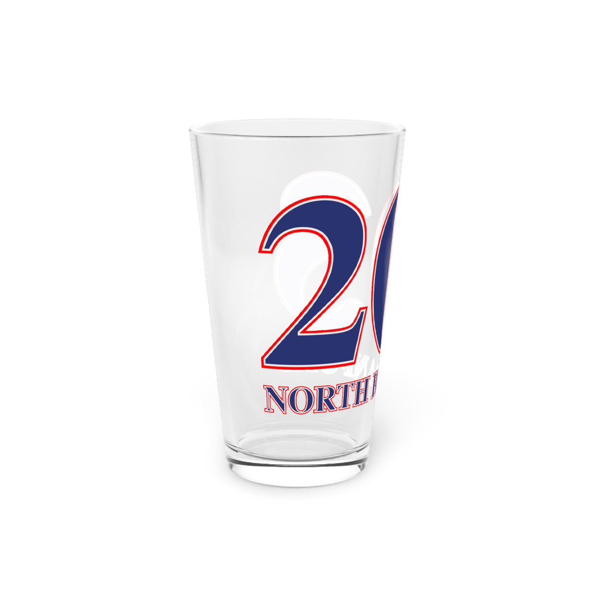 North Branford Red, White & Blue Pint Glass, 16oz