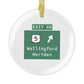 Vintage WCP Exit 66 Sign Glass Ornaments
