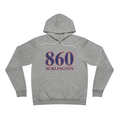 860 Burlington Red White & Blue Unisex Sponge Fleece Pullover Hoodie