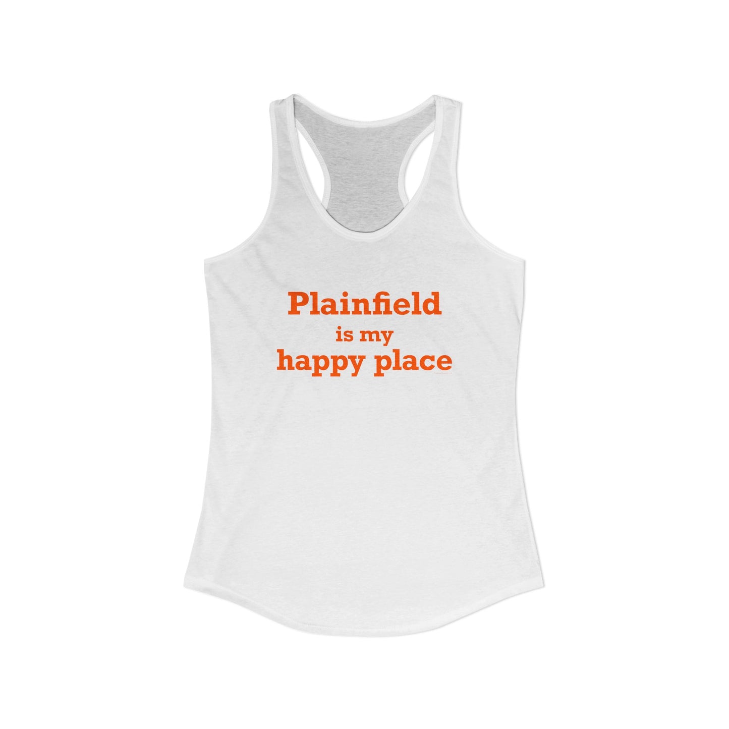 Plainfield is My Happy Place Women's Ideal Racerback Tank Top