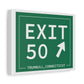 Vintage Exit 50  Merritt Parkway Sign Matte Canvas, Stretched, 1.25"