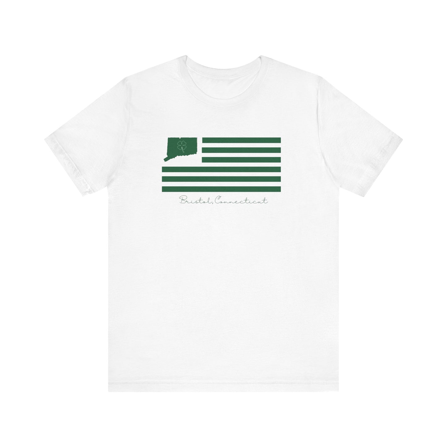 Bristol Connecticut St Patrick’s Day Flag Unisex Jersey Short Sleeve T-Shirt