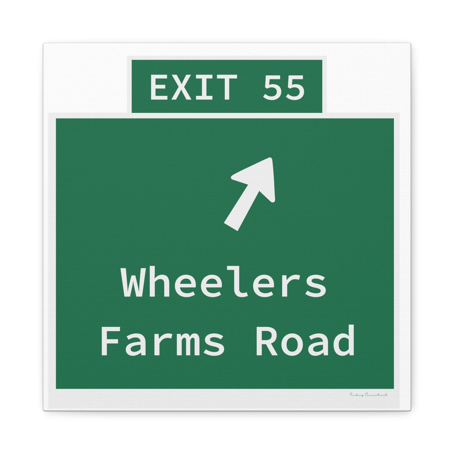 Vintage WCP Exit 55 Sign Matte Canvas, Stretched, 1.25"