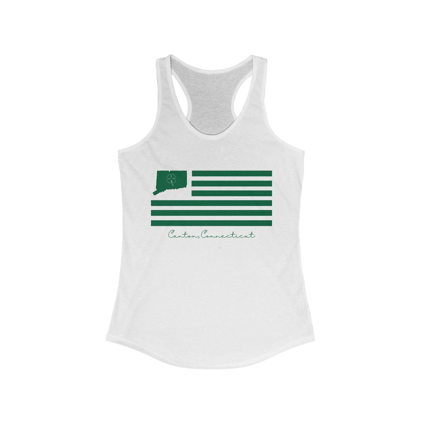 Canton Connecticut St. Patrick’s Day Flag Women's Ideal Racerback Tank Top