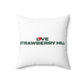 Love Strawberry Hill Spun Polyester Square Pillow