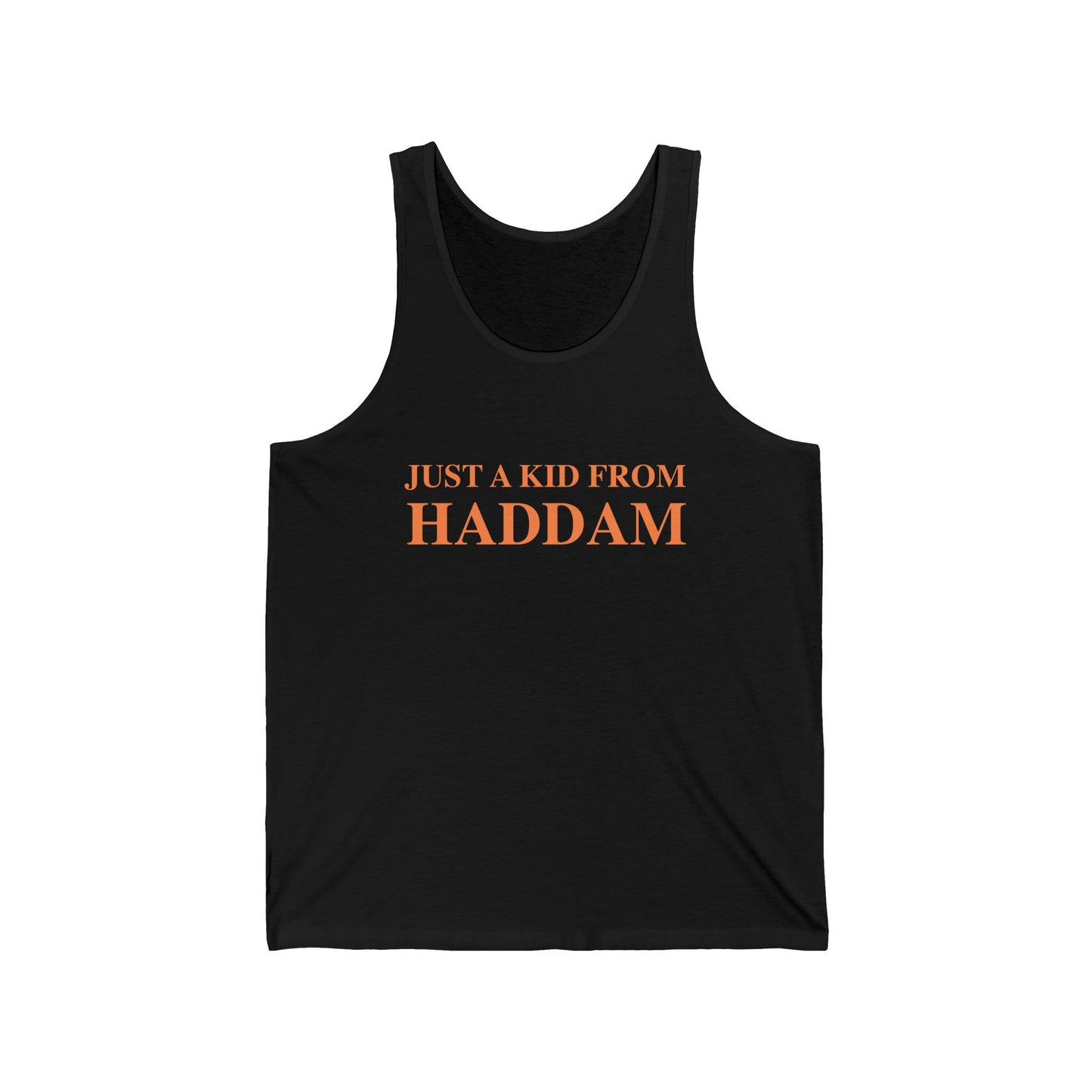 Just a kid from Haddam Unisex Jersey Tank