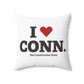 I Heart CONN. Spun Polyester Square Pillow