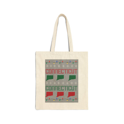 Connecticut Ugly Holiday Cotton Canvas Tote Bag