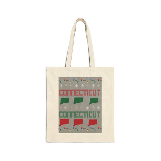 Connecticut Ugly Holiday Cotton Canvas Tote Bag