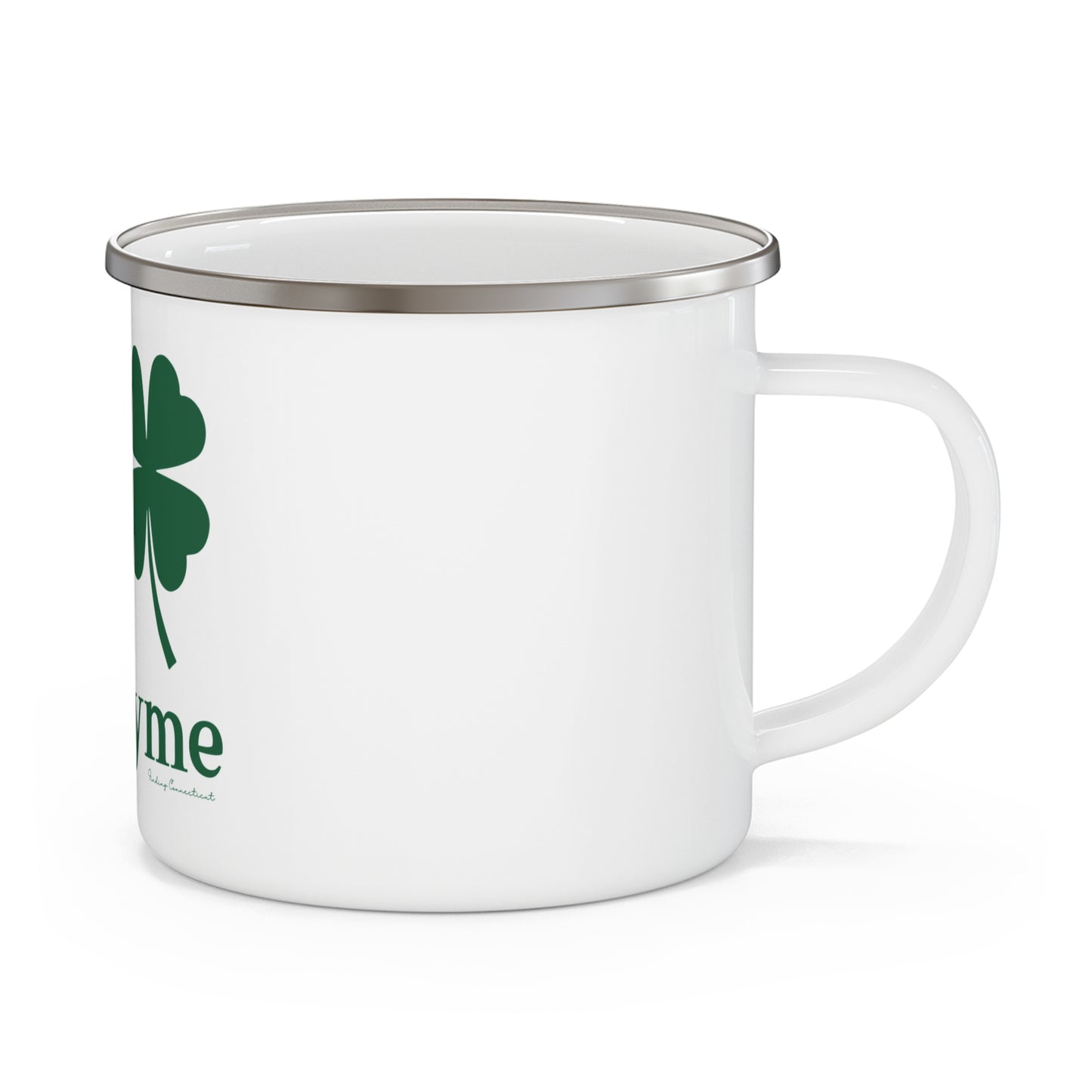 I Clover East Lyme Enamel Camping Mug
