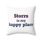Storrs Is My Happy Place Spun Polyester Square Pillow
