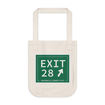 Vintage Exit 28 Merritt Parkway Sign Organic Canvas Tote Bag