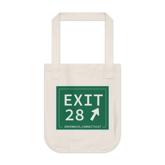 Vintage Exit 28 Merritt Parkway Sign Organic Canvas Tote Bag