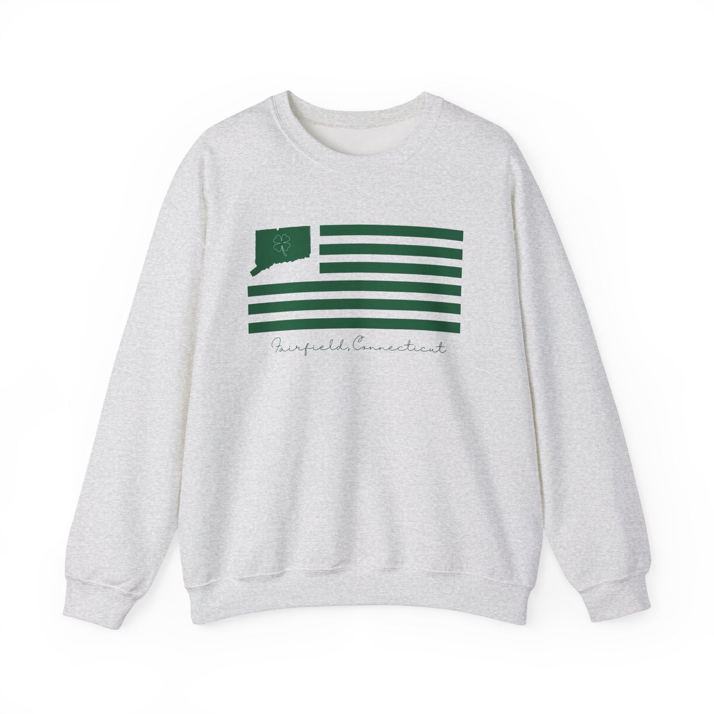 Fairfield Connecticut St Patrick’s Day Flag Unisex Heavy Blend™ Crewneck Sweatshirt