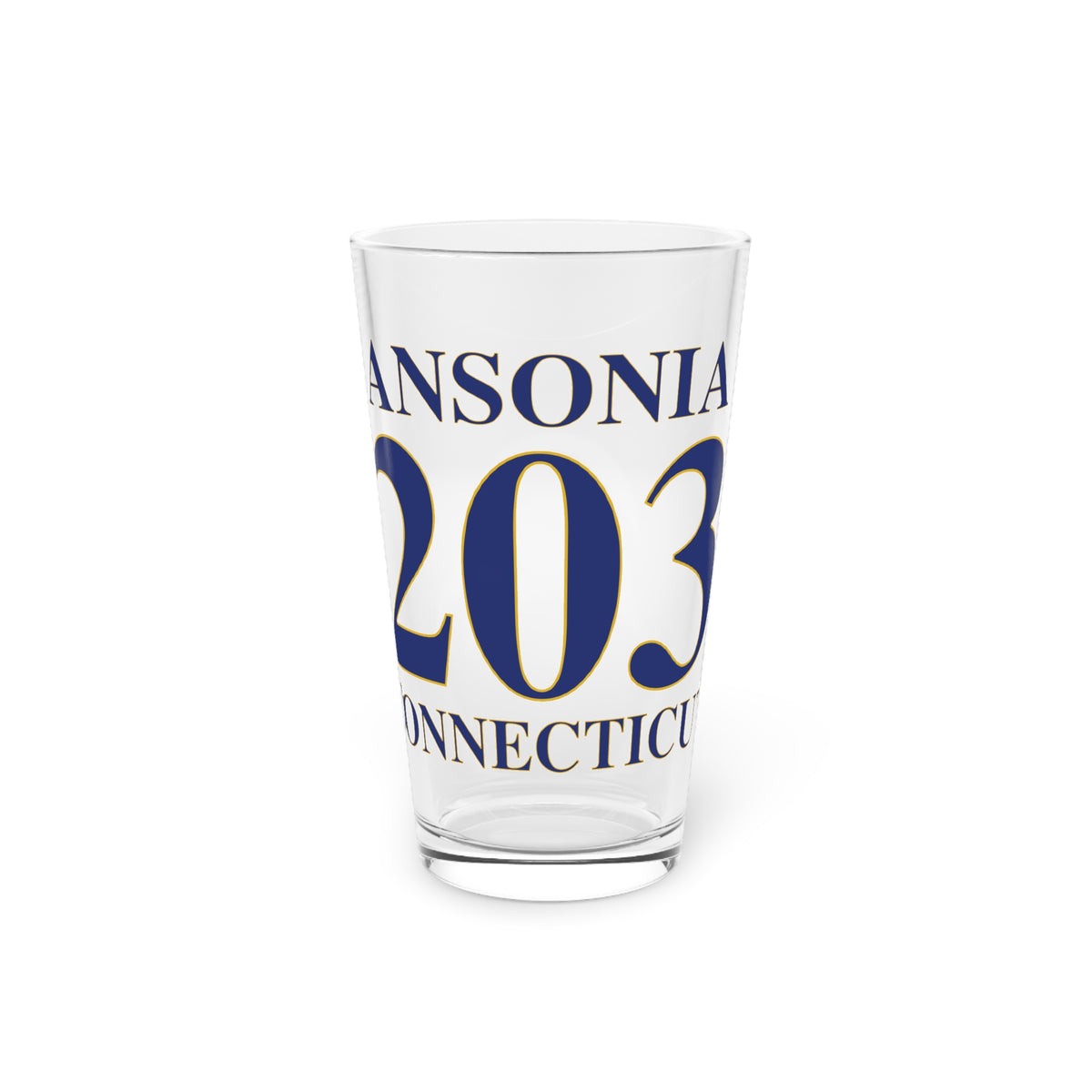 Ansonia 203 Connecticut Pint Glass, 16oz