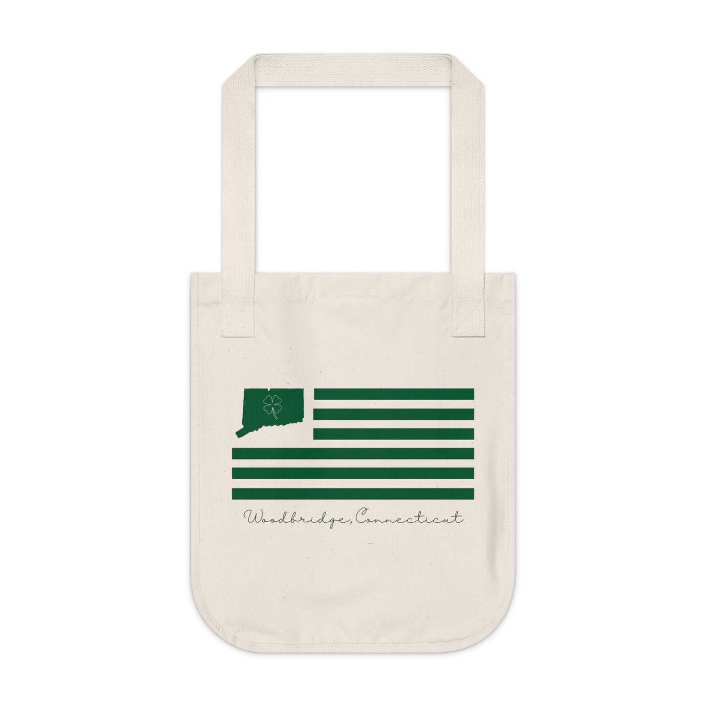 Woodbridge Connecticut St. Patrick’s Day Flag Organic Canvas Tote Bag